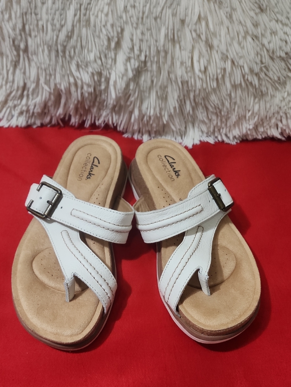 Clarks womens Brynn Madi Leather Buckle Slide Sandals